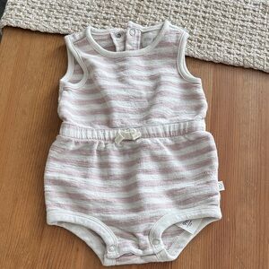 3/15$ Little Planet Pink and White Striped Romper